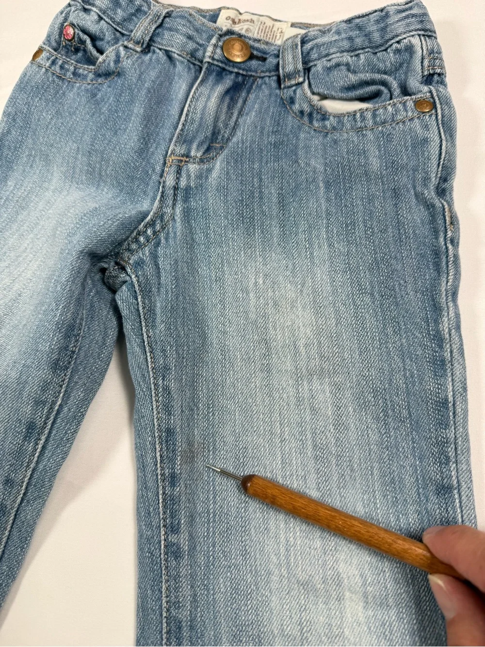OSHKOSH Girls Bootcut Jeans 4R Y2K‎ Butterfly Embroidered Denim Boho Cottagecore